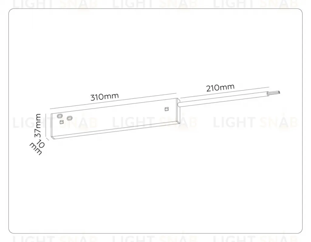 Блок питания внутренний с вводом питания для магнитного шинопровода Ambrella Light Track System 48V 10mm 100W GL2061 GL2061