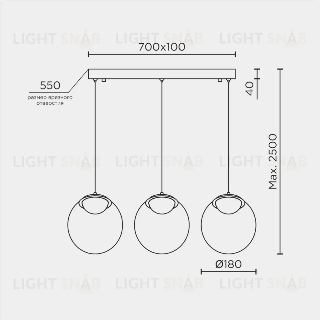 Подвесной светильник Modelux ML.2338.3L BK ML.2338.3L BK