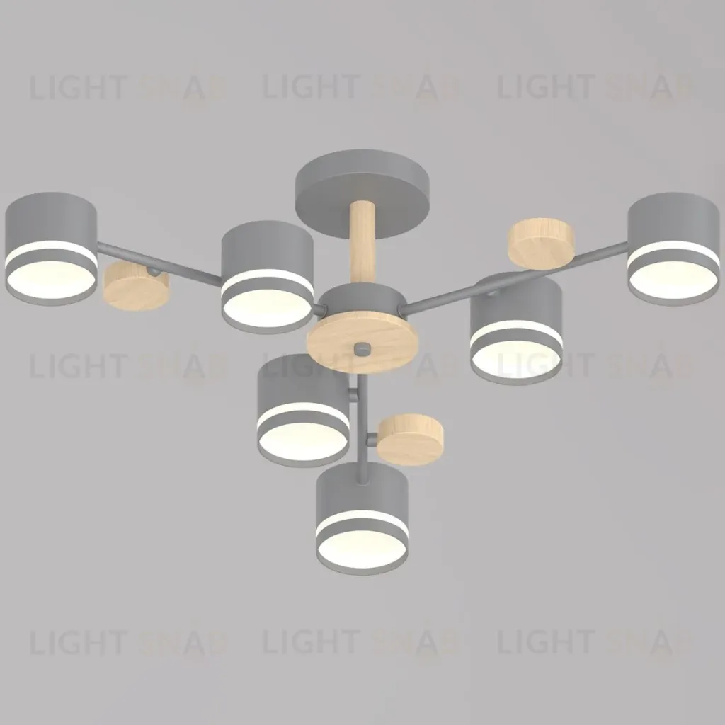 Люстра на штанге Reluce 68730-0.3-06 GX53 GREY+WOOD 68730-0.3-06 GX53 GREY+WOOD