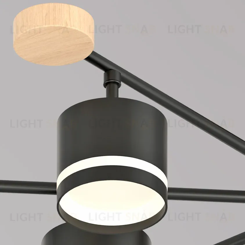 Люстра на штанге Reluce 78730-0.3-08 GX53 BK+WOOD 78730-0.3-08 GX53 BK+WOOD