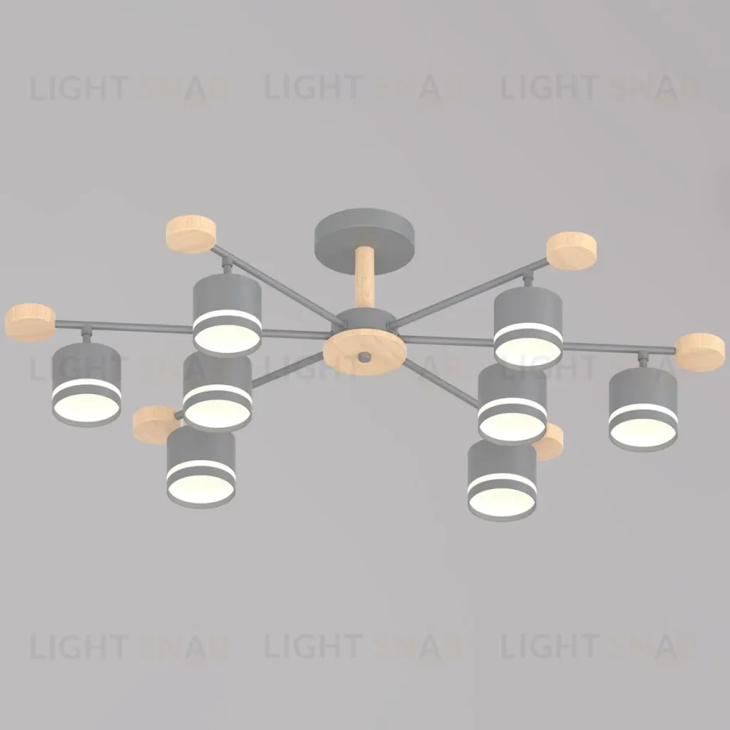 Люстра на штанге Reluce 78730-0.3-08 GX53 GREY+WOOD 78730-0.3-08 GX53 GREY+WOOD