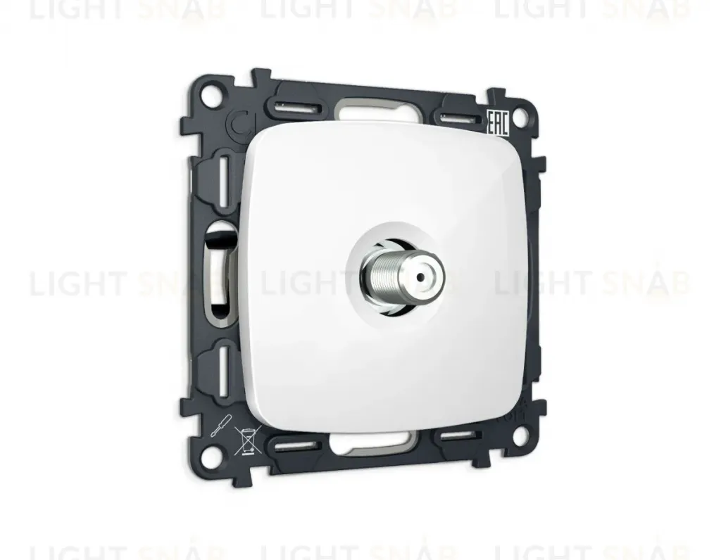 Комплект механизма TV розетки Ambrella Volt SAT 5-2400MHz 3.5dB OMEGA MO113050 Белый глянец QUANT (OP1130, VM215) MO113050