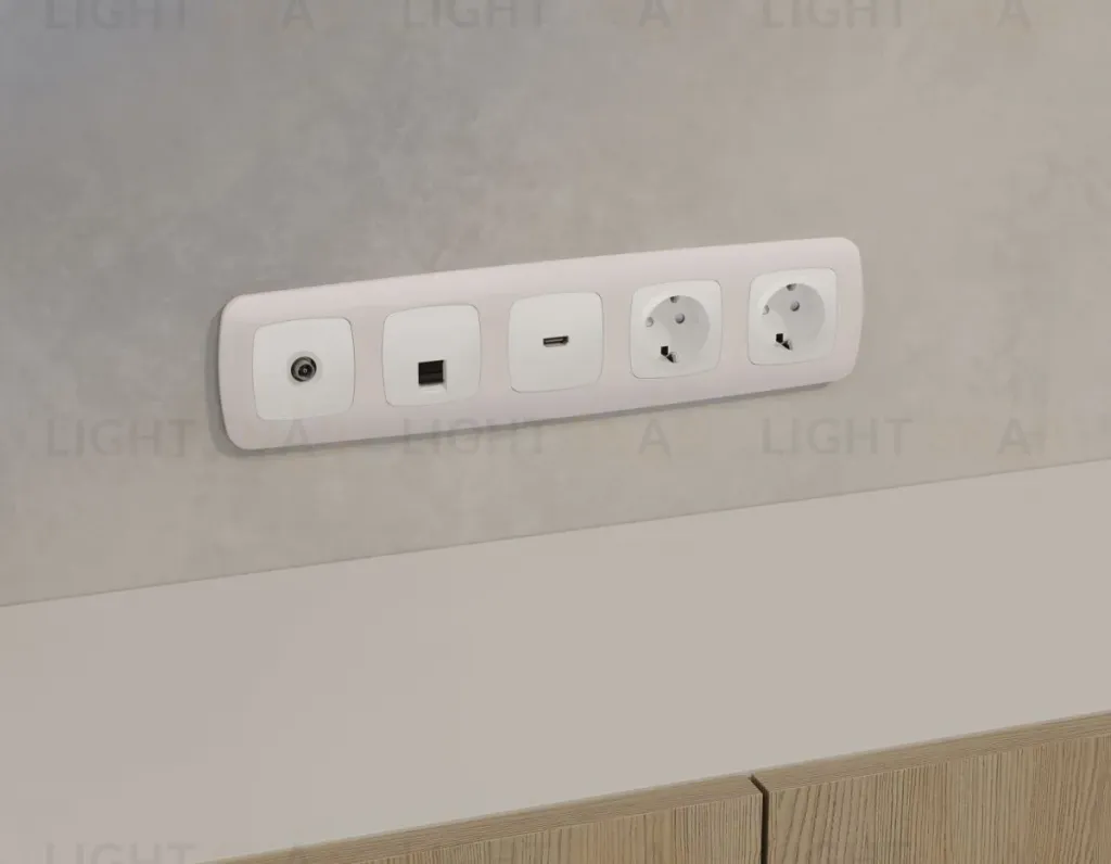Комплект механизма компьютерной розетки Ambrella Volt RJ-45 (8P8C) CAT6A экранированной с автоматической защитной шторкой OMEGA MO132005 Белый матовый QUANT MO132005