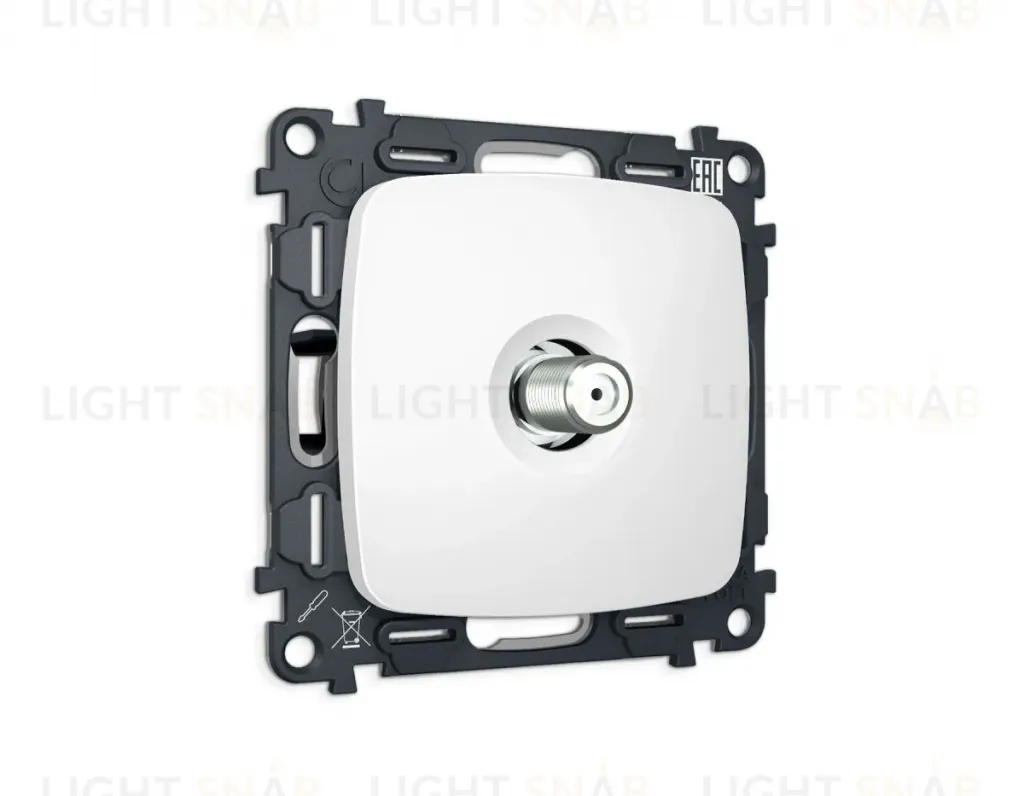 Комплект механизма TV розетки Ambrella Volt SAT 5-2400MHz 3.5dB OMEGA MO133050 Белый матовый QUANT (OP1330, VM215) MO133050