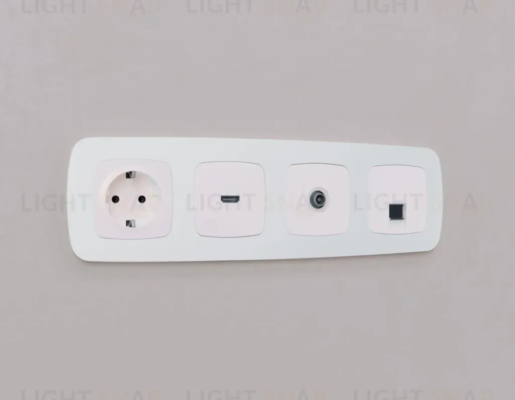 Комплект механизма компьютерной розетки Ambrella Volt RJ-45 (8P8C) CAT6A экранированной с автоматической защитной шторкой OMEGA MO212005 Жемчуг QUANT (OP2120, VM185) MO212005