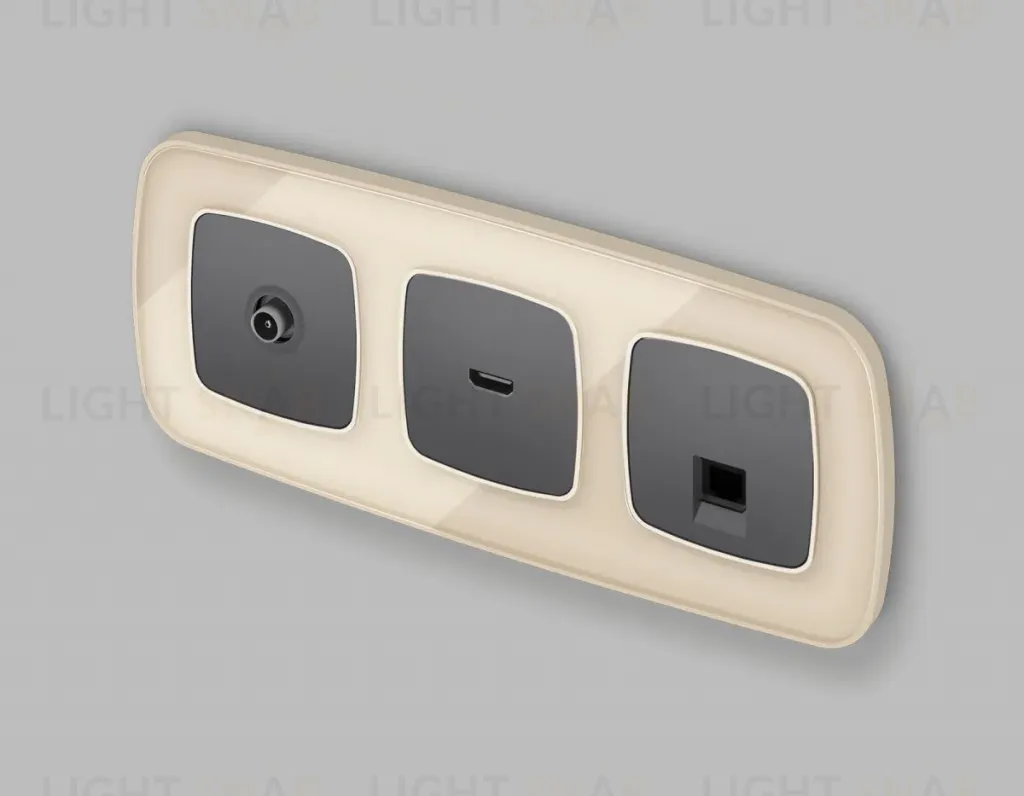 Комплект механизма компьютерной розетки Ambrella Volt RJ-45 (8P8C) CAT6A экранированной с автоматической защитной шторкой OMEGA MO662005 Антрацит серый QUANT (OP6620, VM185) MO662005