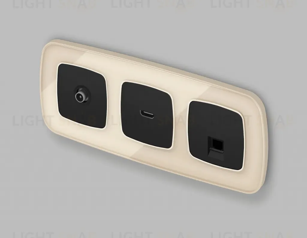 Комплект механизма компьютерной розетки Ambrella Volt RJ-45 (8P8C) CAT6A экранированной с автоматической защитной шторкой OMEGA MO812005 Черный матовый QUANT (OP8120, VM185) MO812005