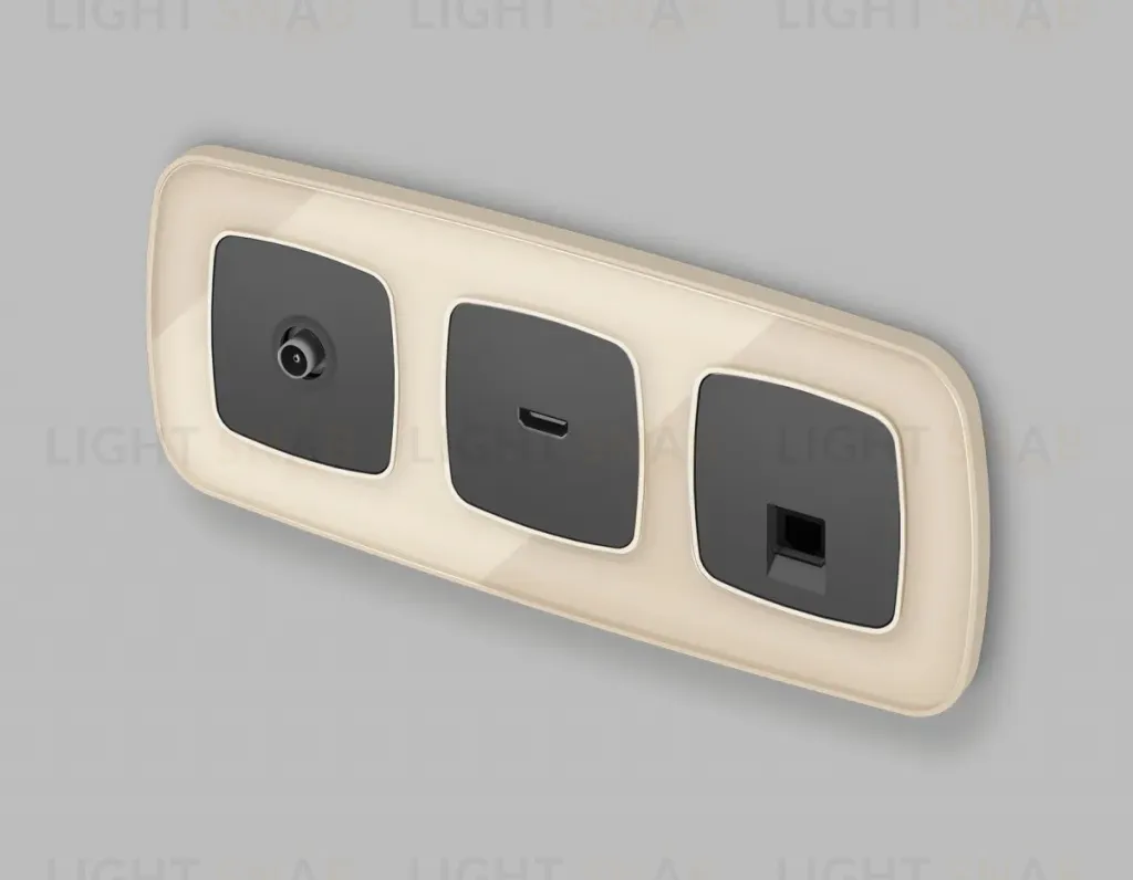 Комплект механизма компьютерной розетки Ambrella Volt RJ-45 (8P8C) CAT6A экранированной с автоматической защитной шторкой OMEGA MO912005 Графит soft touch QUANT (OP9120, VM185) MO912005