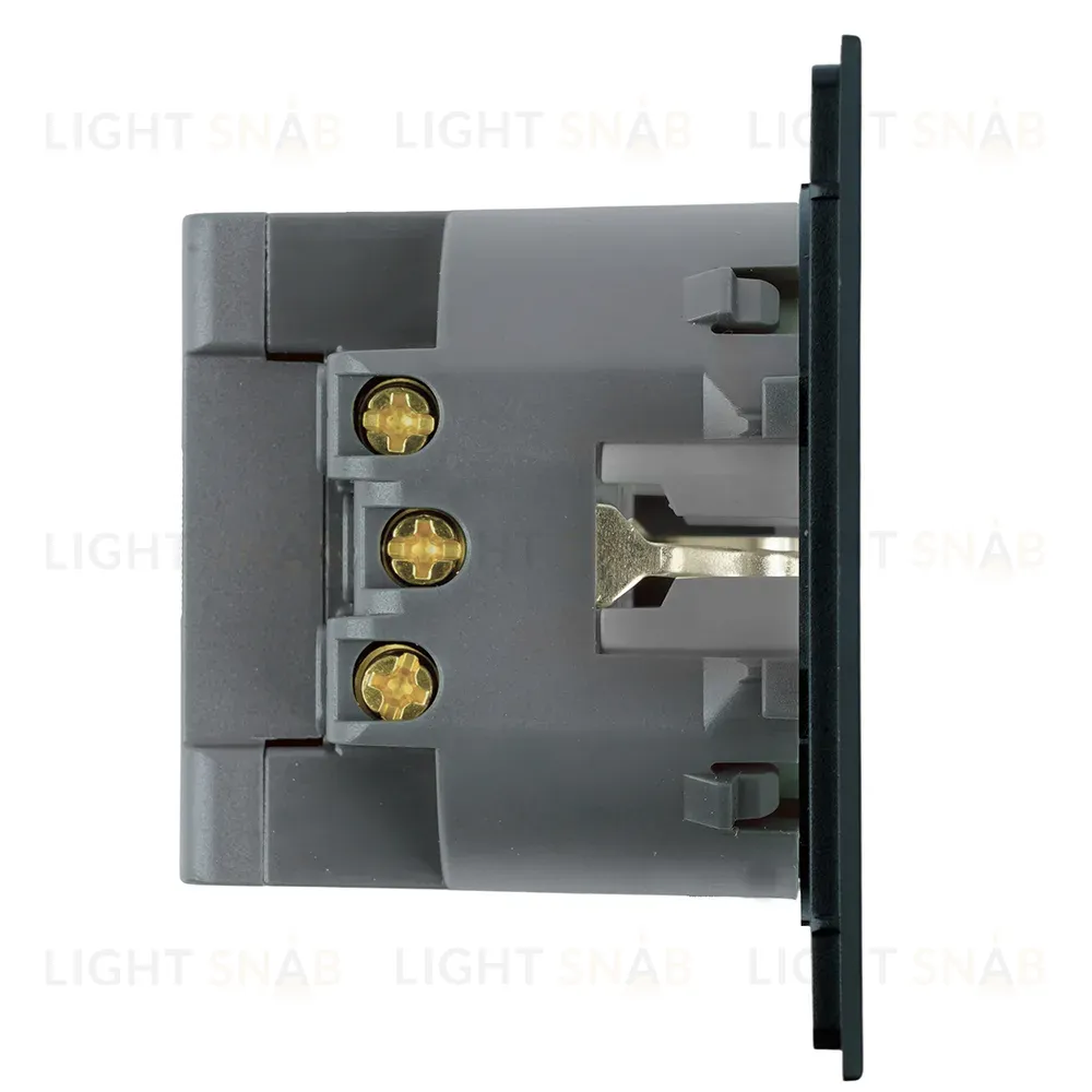 Розетка 1-местная з/ш с/з 16А + USB + Type C (механизм) Stekker Мия 250В 20W RST16-3119-05 черный бархат 50452 50452