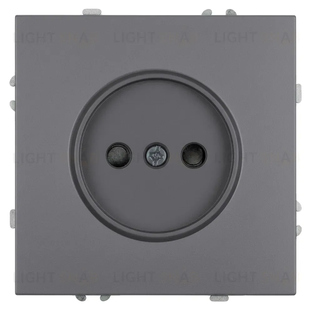 Розетка 1-местная с з/ш б/з (механизм) СЗК Stekker Эмили 250В 16А RST16-5109-10ZK платиново-серый soft touch 50242 50242