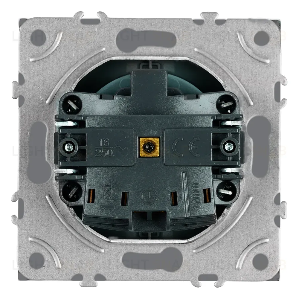 Розетка 1-местная с з/ш с/з (механизм) СЗК Stekker Эмили 250В 16А RST16-5110-10ZK платиново-серый soft touch 50243 50243