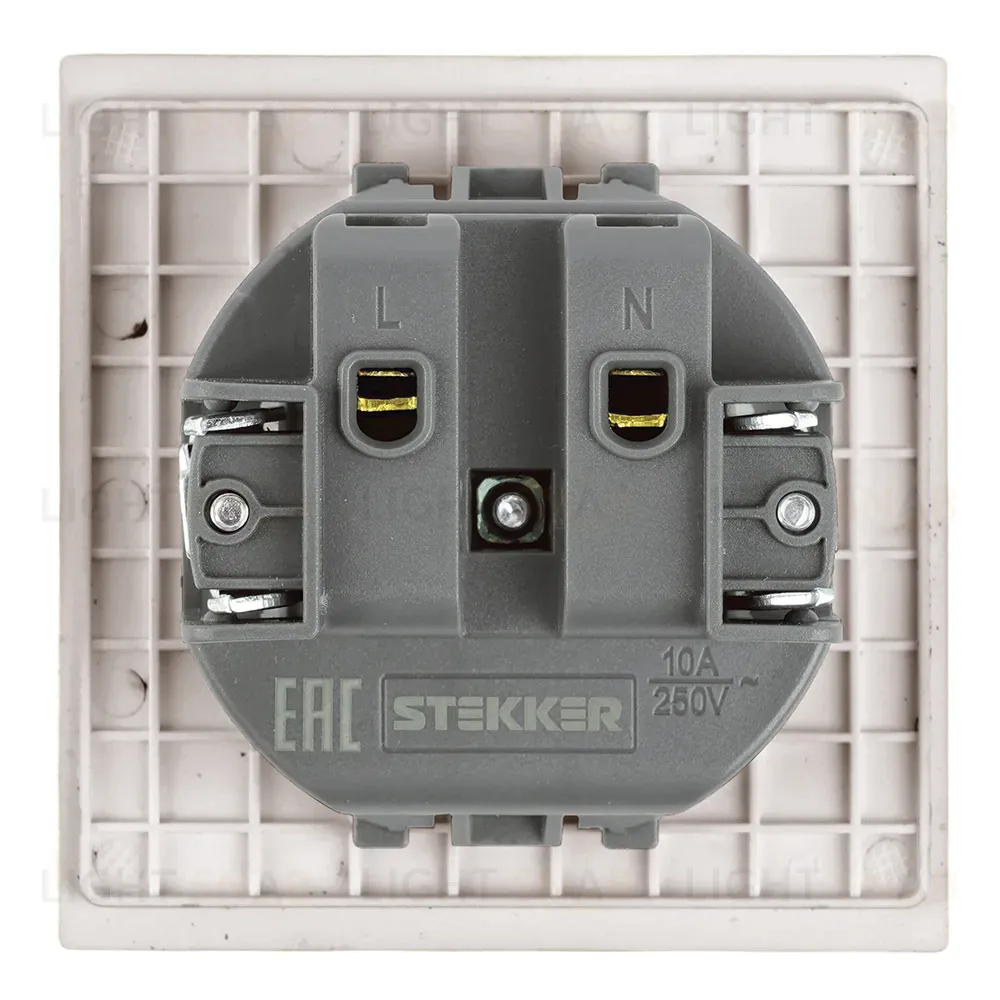 Розетка 1-местная с защитной шторкой (механизм) Stekker б/з Мия 250В 16А RST16-3109-08 пудровый жемчуг 50483 50483
