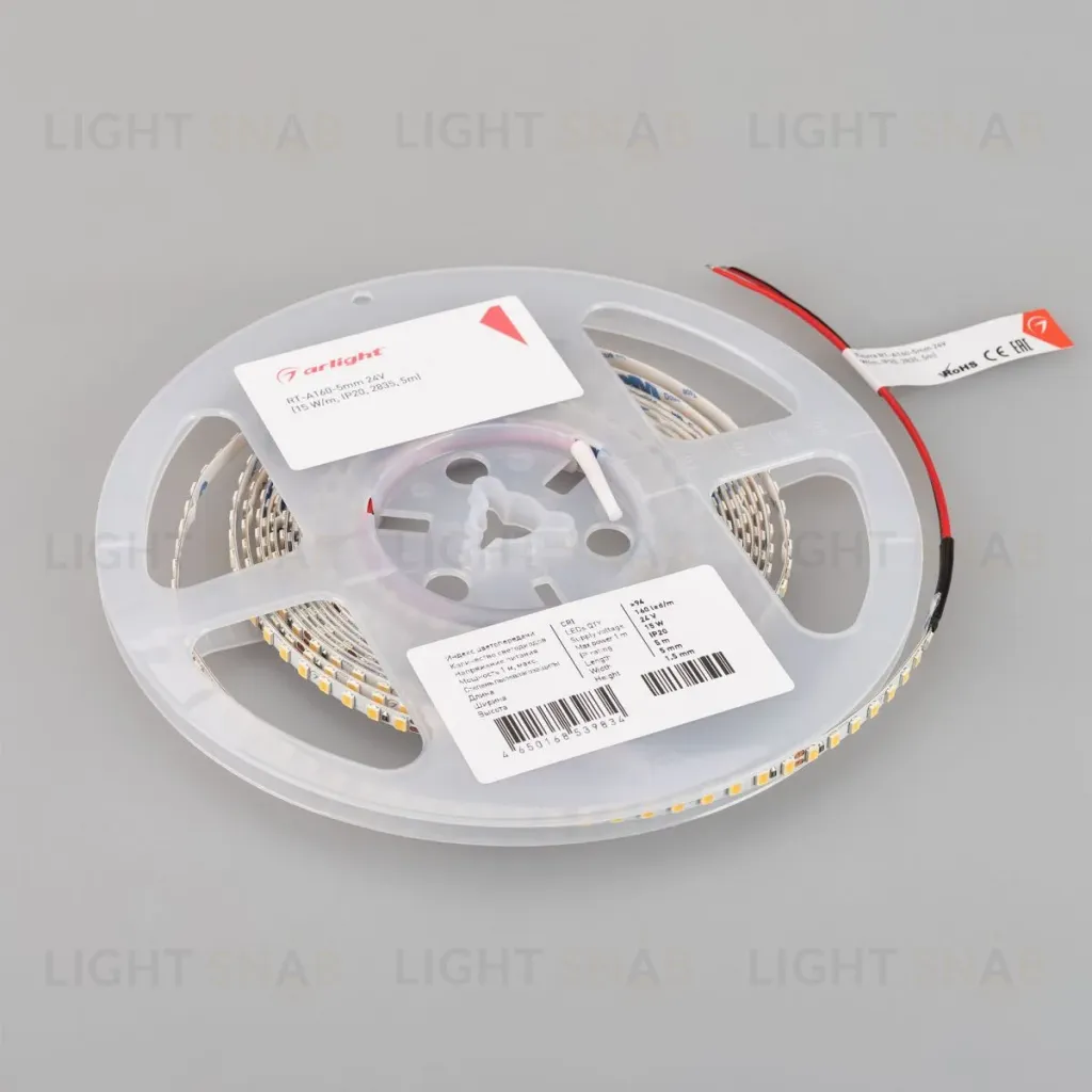 Светодиодная лента Arlight RT-A160-5mm 24V Warm3500 CRI95 (15 W/m, IP20, 5m) (CRI>95) 040532(2) 040532(2)