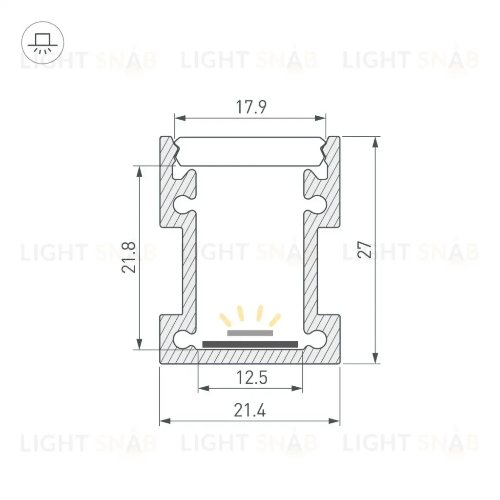 Профиль Arlight FLOOR22-H27-2000 ANOD (Алюминий) 060246 060246
