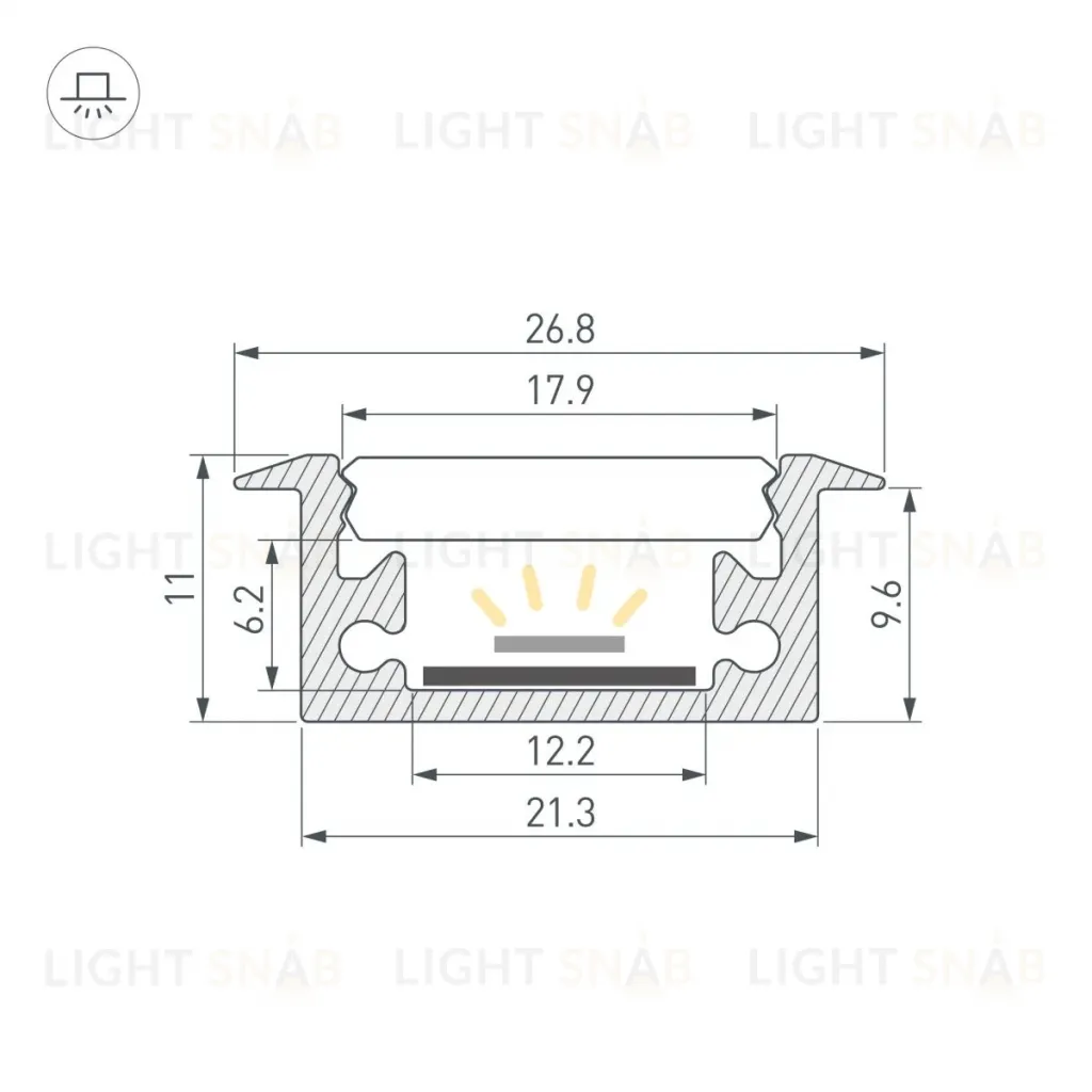 Профиль Arlight FLOOR27-H11-F-2000 ANOD (Алюминий) 060247 060247
