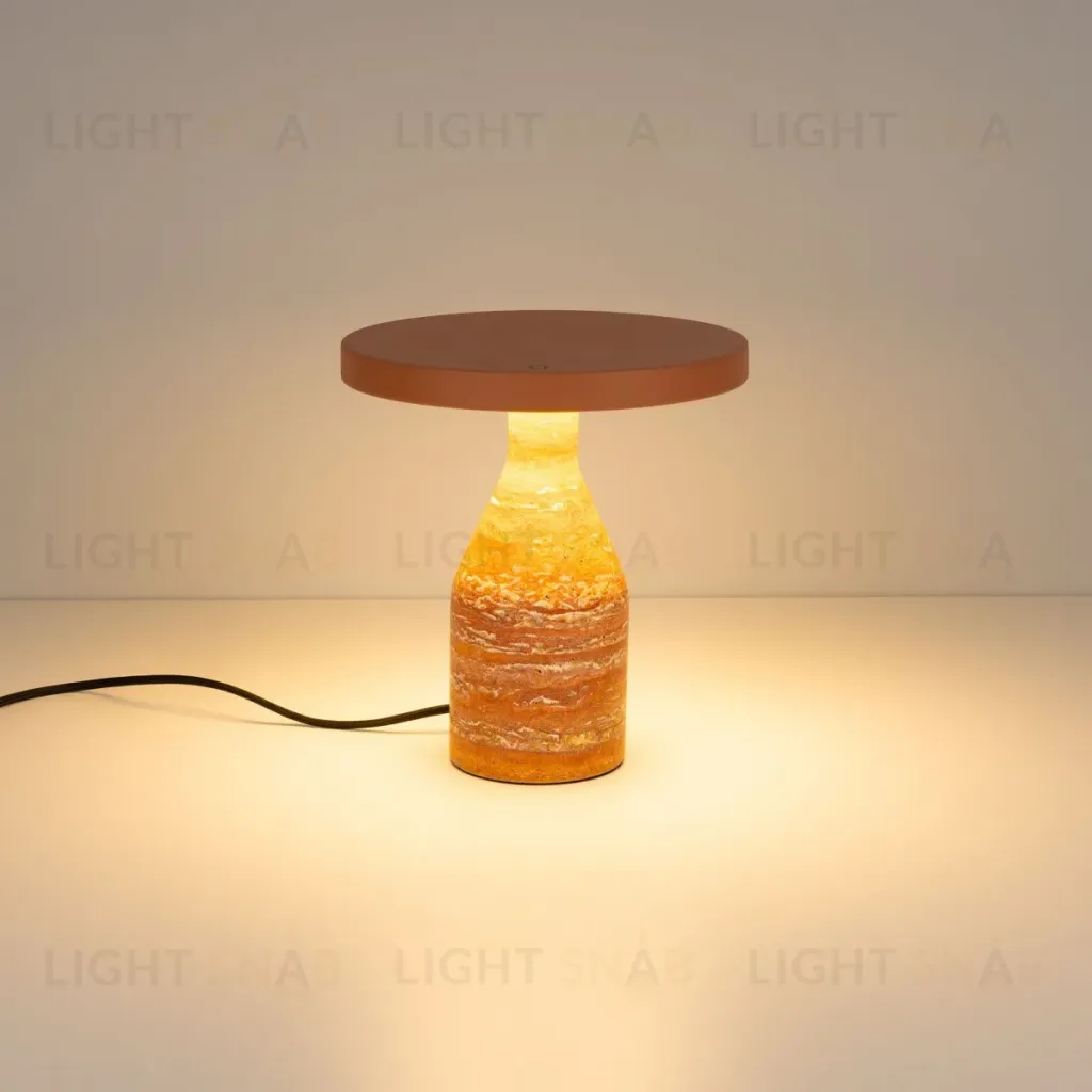 Настольная лампа Arlight SP-CROOD-TAB-R22.5x24-7W Warm3200-MIX (RD-BRG, 140 deg, 230V) (IP20, Травертин) 061732 061732