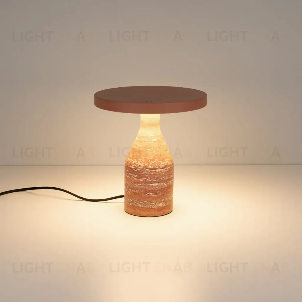 Настольная лампа Arlight SP-CROOD-TAB-R22.5x24-7W Warm3200-MIX (RD-BRG, 140 deg, 230V) (IP20, Травертин) 061732 061732