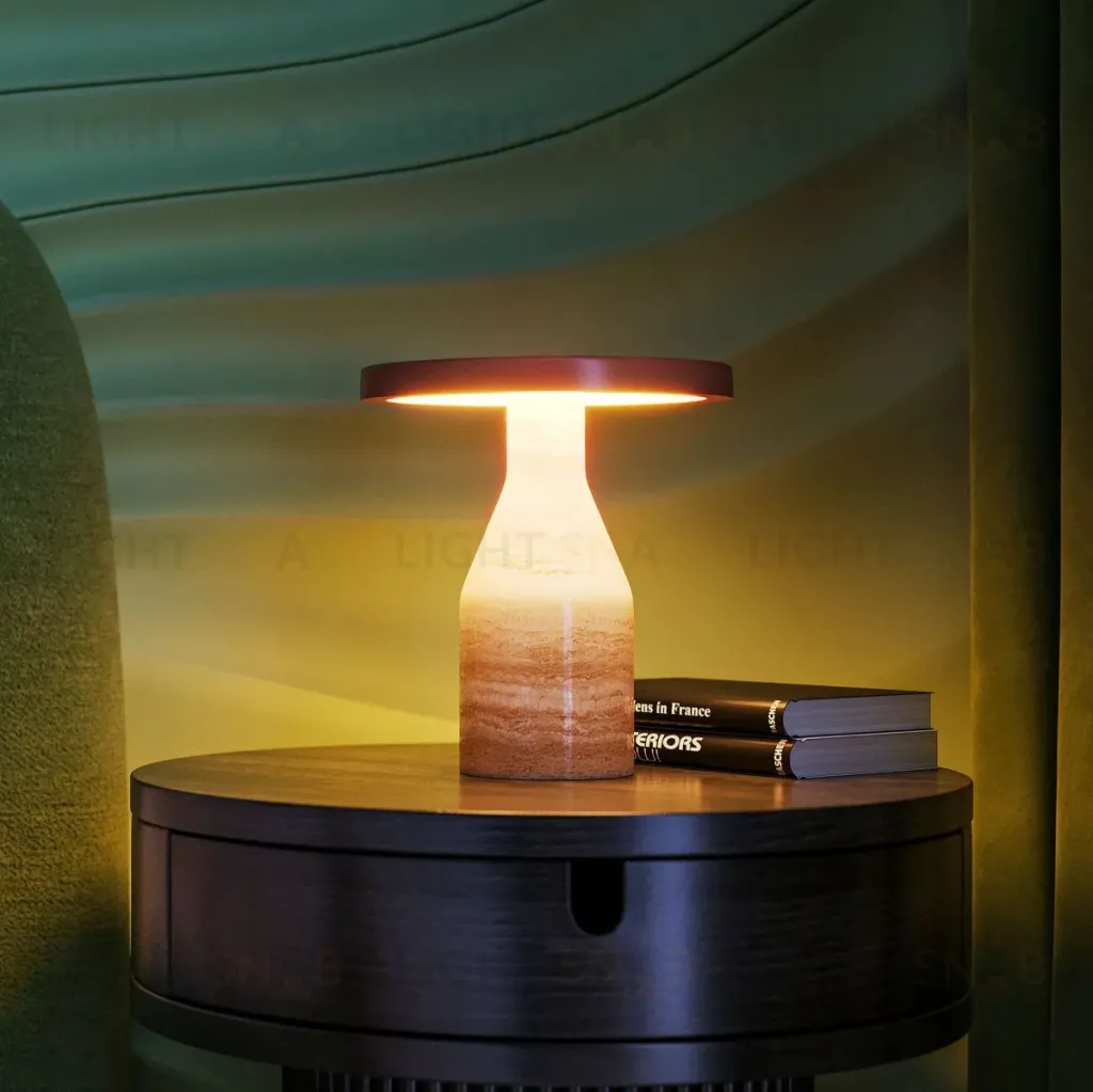 Настольная лампа Arlight SP-CROOD-TAB-R22.5x24-7W Warm3200-MIX (RD-BRG, 140 deg, 230V) (IP20, Травертин) 061732 061732