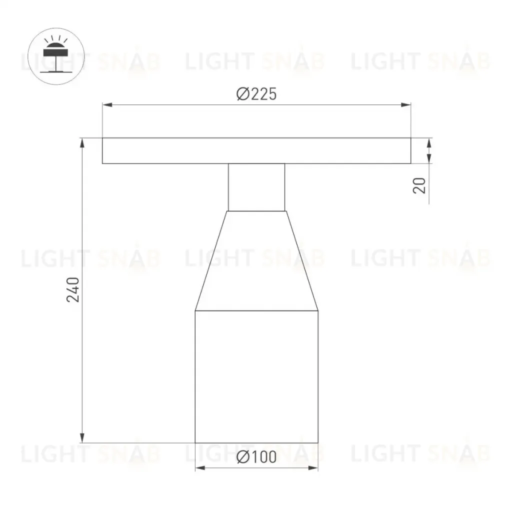 Настольная лампа Arlight SP-CROOD-TAB-R22.5x24-7W Warm3200-MIX (BG-BG, 140 deg, 230V) (IP20, Травертин) 061770 061770