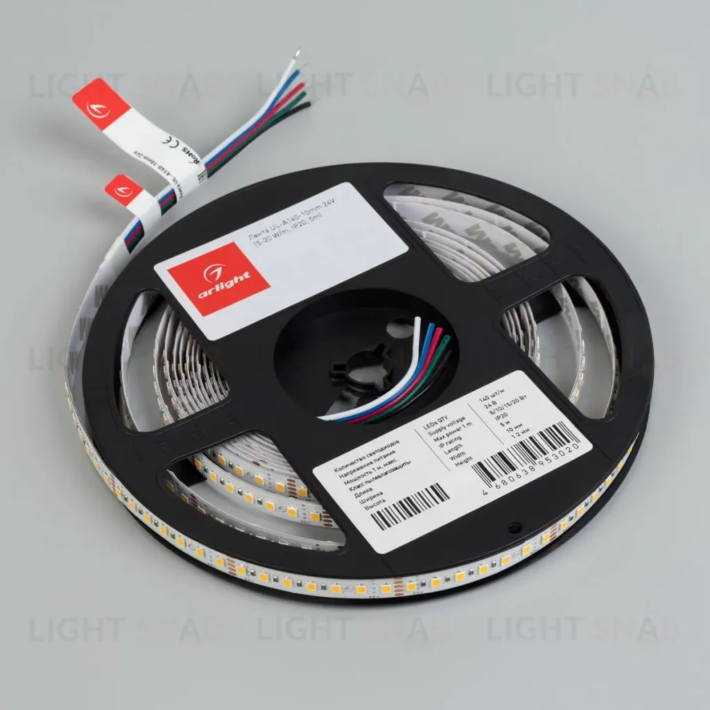 Светодиодная лента Arlight UL-A140-10mm 24V Warm3000 (5-20 W/m, IP20, 5m)  061921 061921