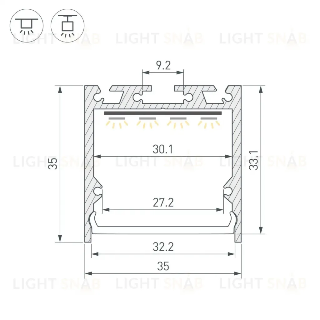 Профиль Arlight SL-LINE-3535-2000 BLACK (BY) (Алюминий) 062591 062591