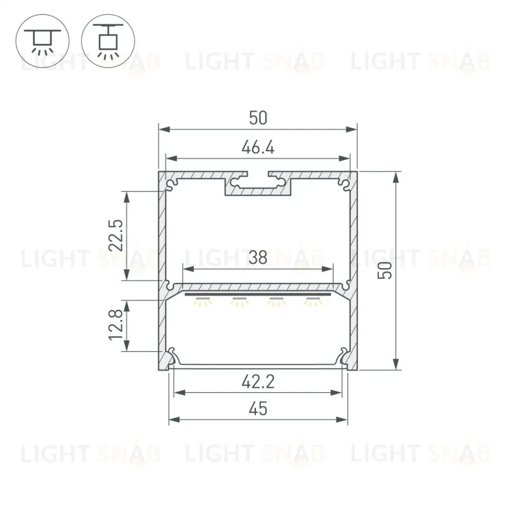Профиль Arlight SL-LINE-5050-2000 WHITE (BY) (Алюминий) 062804 062804