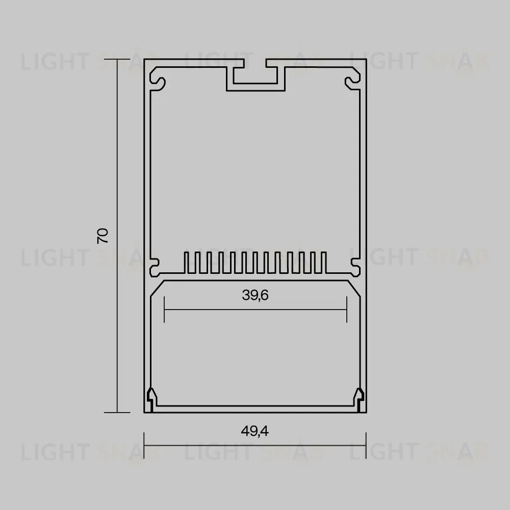Профиль накладной-подвесной 50х70 (Серебро, 2 м) Maytoni ALM-5070-S-2M 633016