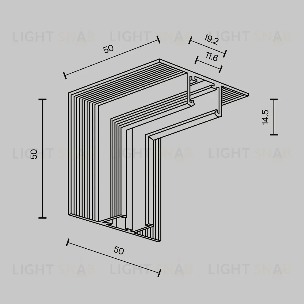 Коннектор угловой внутренний Exility X встраиваемый под ГКЛ 12,5мм Maytoni TRA239ICL-42.12B TRA239ICL-42.12B