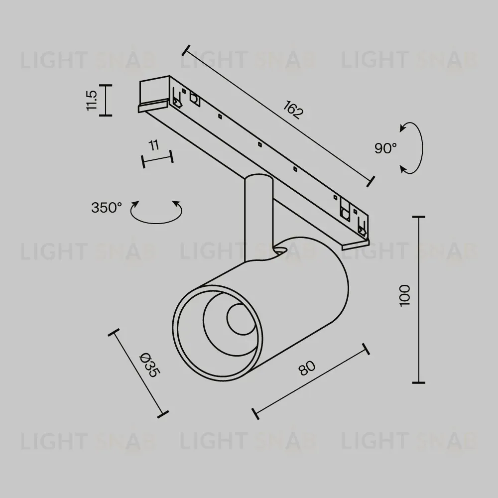Трековый магнитный светильник Maytoni Technical Focus Led Exility X TR243-5W4K-B TR243-5W4K-B