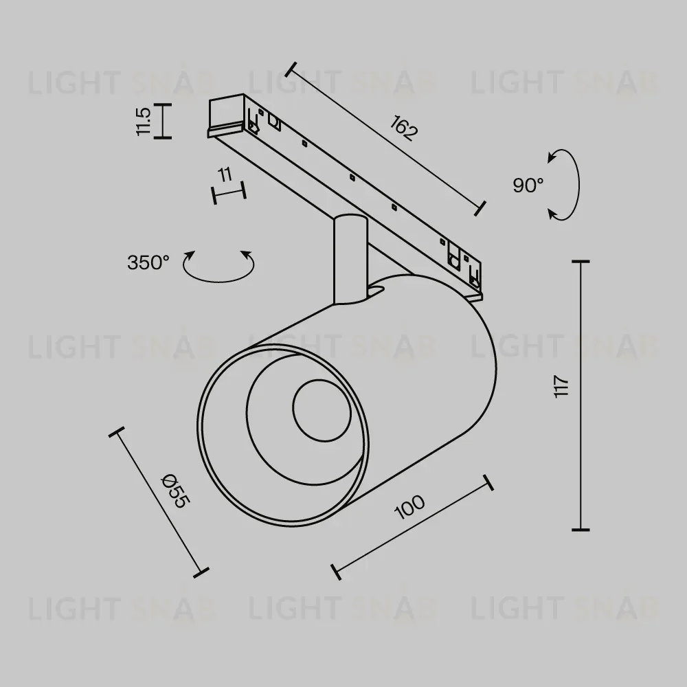 Трековый магнитный светильник Maytoni Technical Focus Led Exility X TR243-4-12WTW-DD2-B TR243-4-12WTW-DD2-B