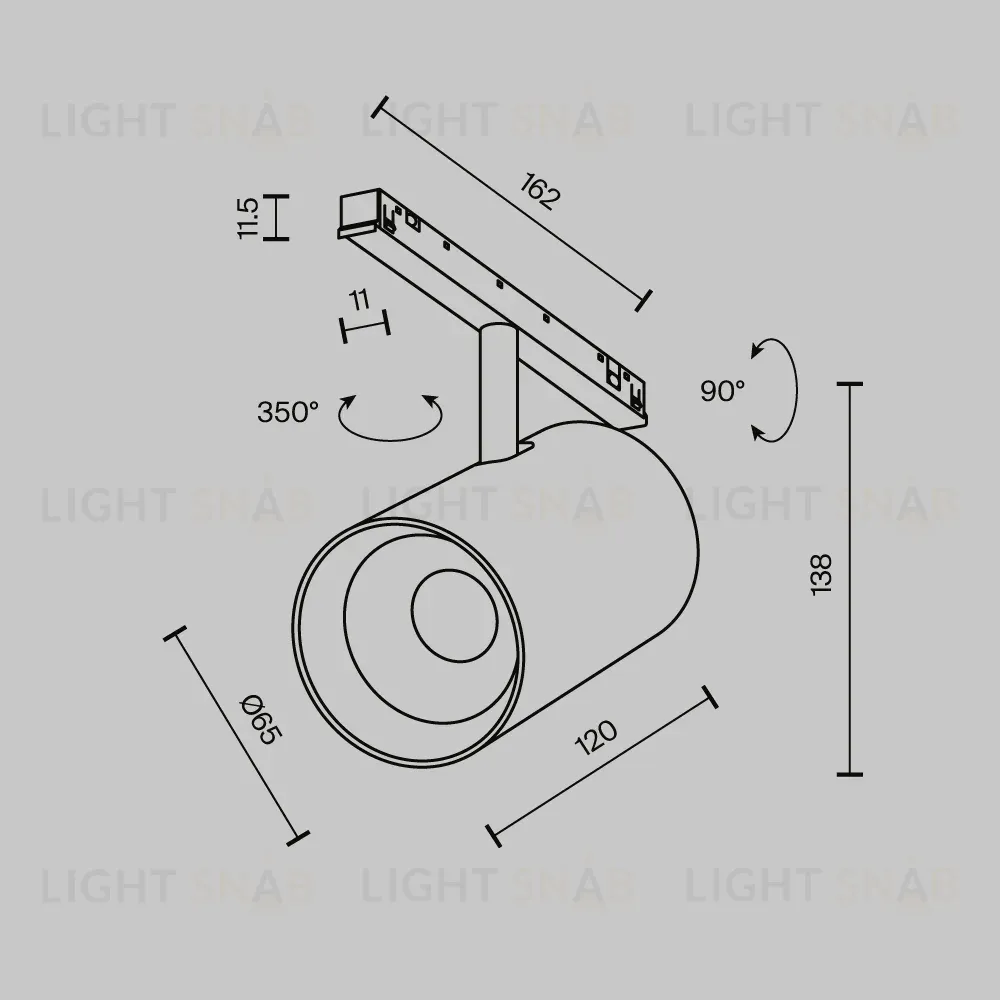 Трековый магнитный светильник Maytoni Technical Focus Led Exility X TR243-4-18WTW-DD2-B TR243-4-18WTW-DD2-B