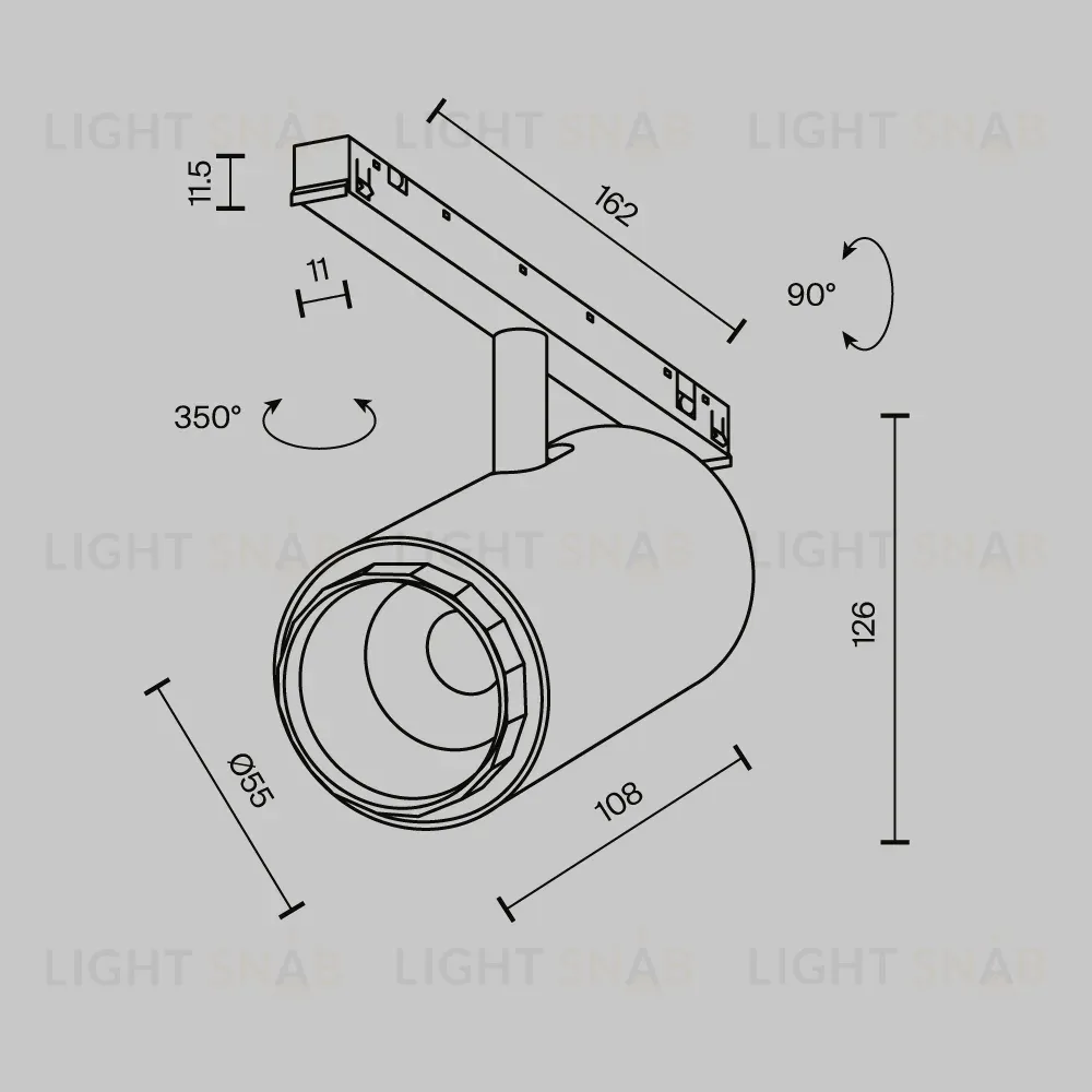 Трековый магнитный светильник Maytoni Technical Focus Zoom Exility X TR244-4-12WTW-DD2-B TR244-4-12WTW-DD2-B
