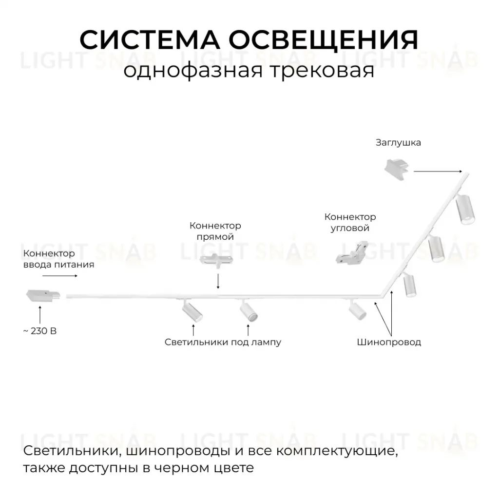 Коннектор угловой для однофазного шинопровода (арт. R45-05, R45-07) Apeyron 09-182 09-182
