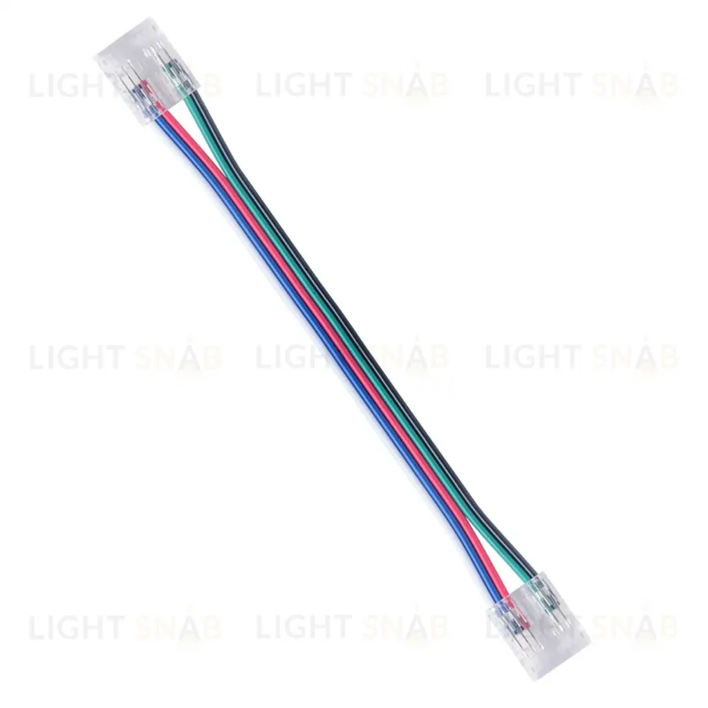 Коннектор прокалывающий 4 pin для гибкого соединения RGB LED ленты 10мм, тип COB длина провода 150мм Apeyron 09-164 09-164