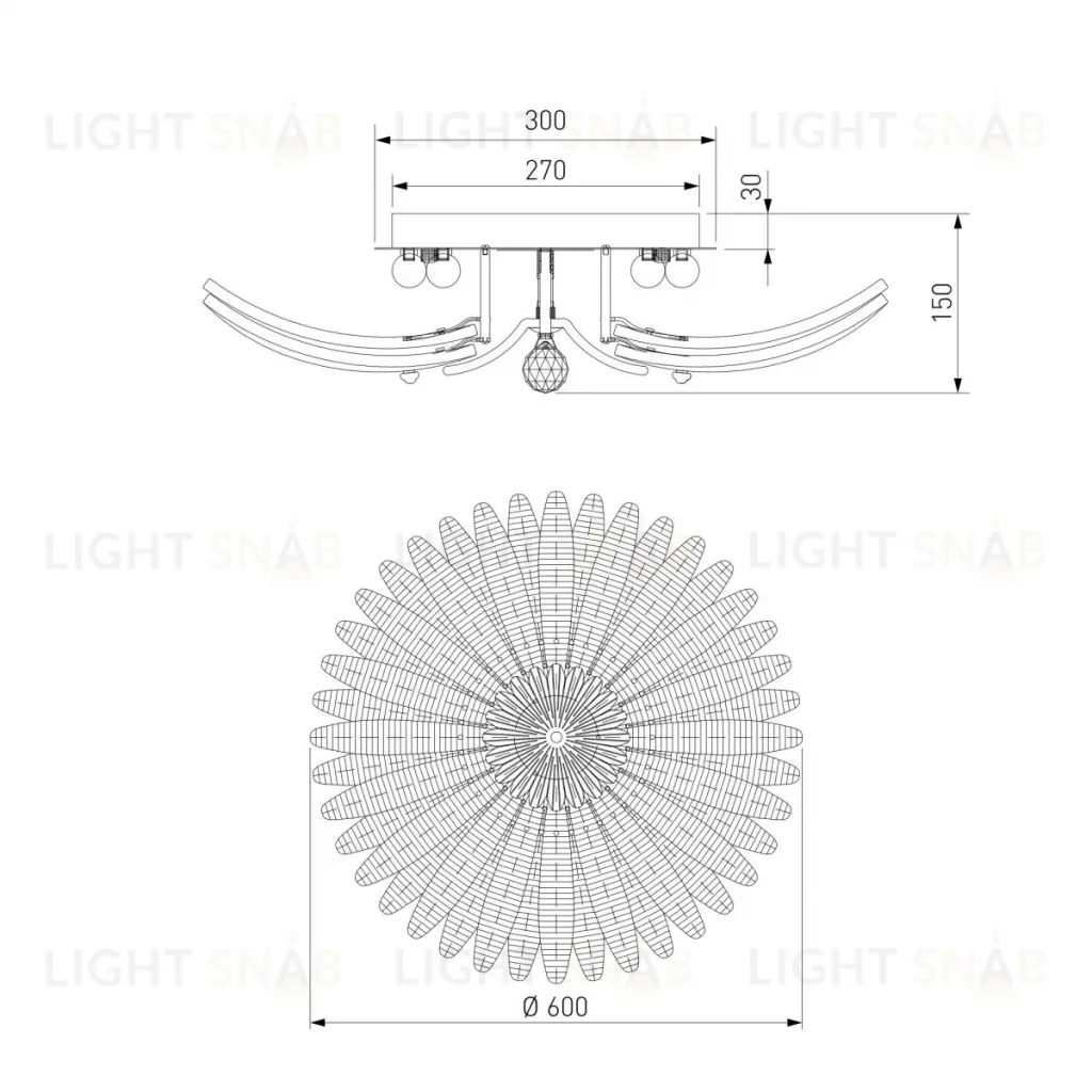 Потолочная люстра Eurosvet Flowers 101015/10 латунь Smart a072174 101015/10 латунь Smart