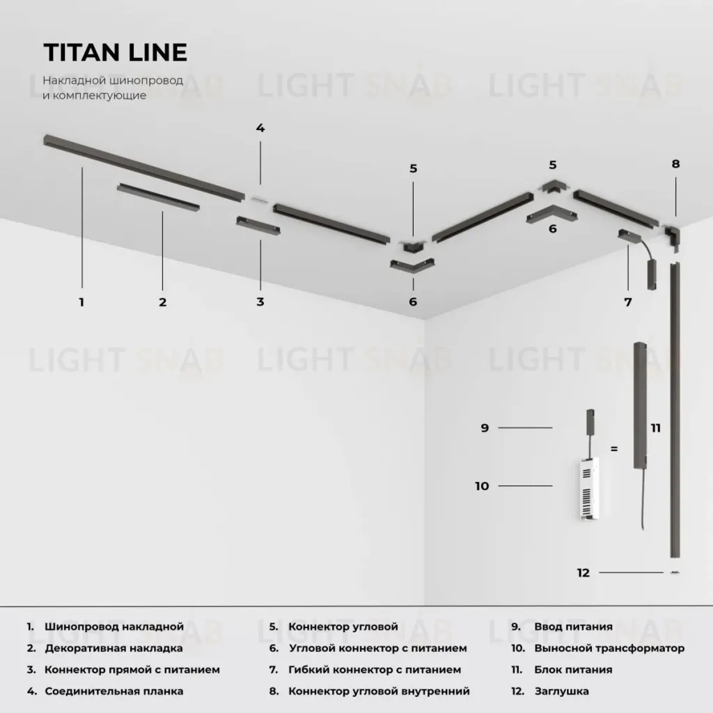 Шинопровод магнитный накладной Elektrostandard Titan Line 85227/00 4690389219092 a072147 4690389219092