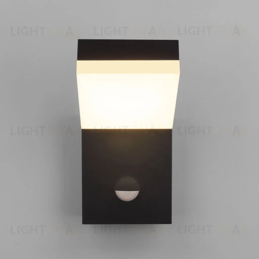Уличный настенный светильник с датчиком движения Elektrostandard Sensor 1541 TECHNO LED черный 4690389219245 a072087 4690389219245