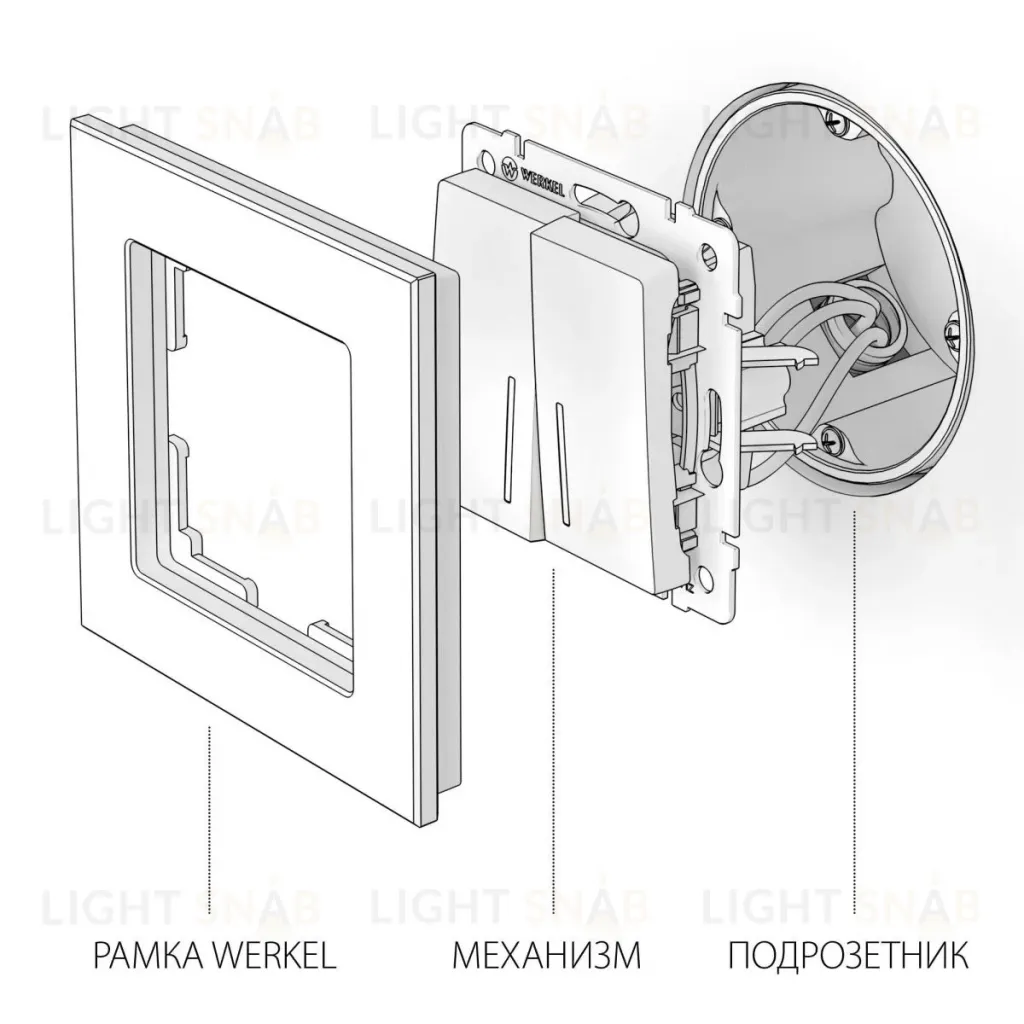 Выключатель двухклавишный проходной с подсветкой Werkel W1122106 4690389164842 a050884 4690389164842