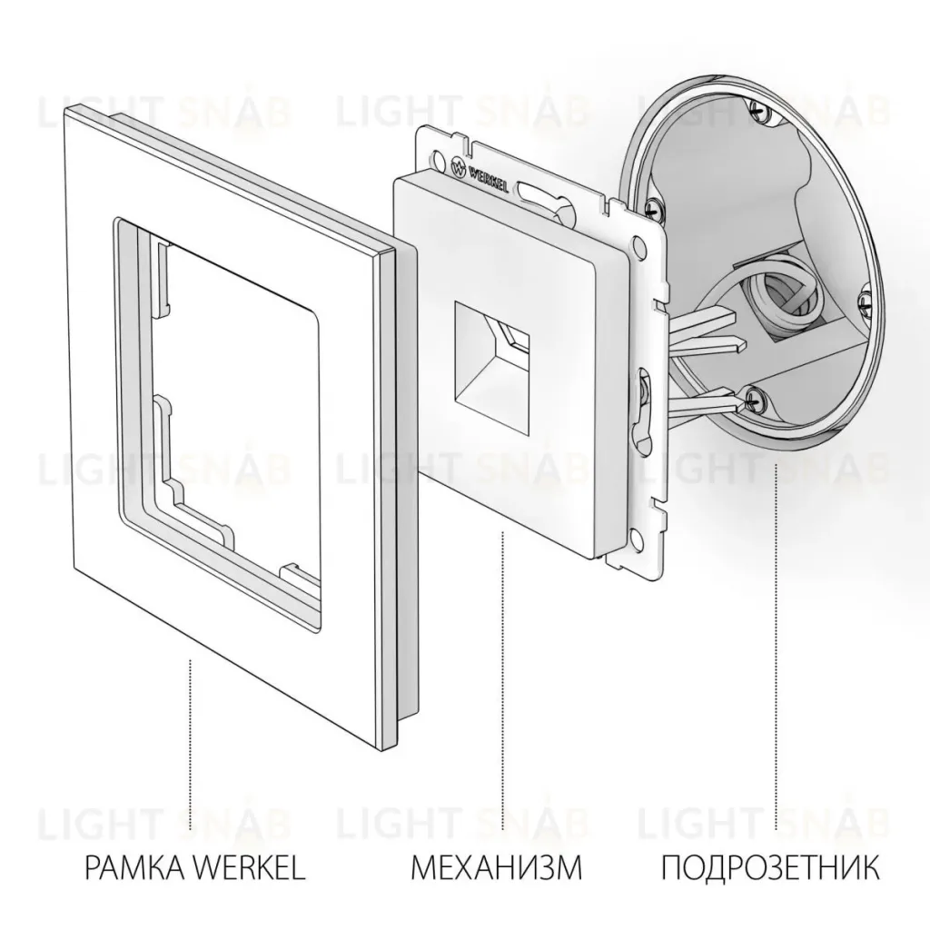 Телефонная розетка RJ-11 Werkel W1182006 4690389157684 a050875 4690389157684
