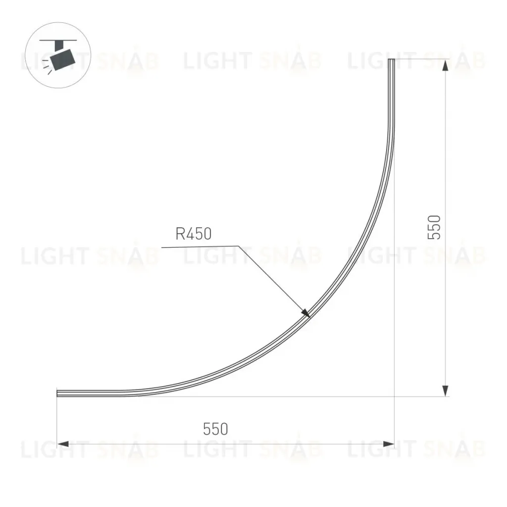 Шинопровод магнитный накладной  Arlight MAG-MICROCOSM-TRACK-1115-ARC-R900 (BK) (IP20 Металл) 043248(1) 043248(1)
