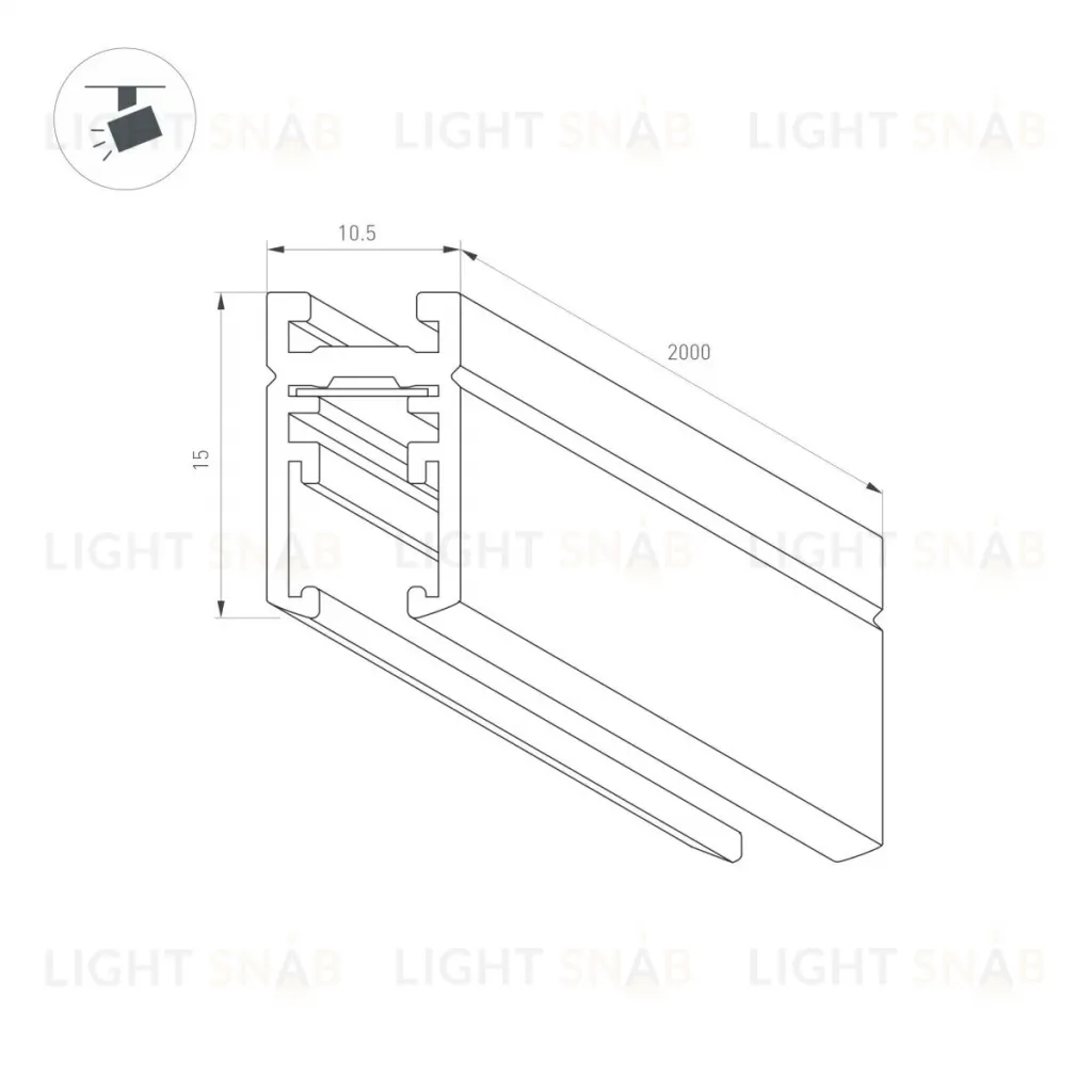 Шинопровод магнитный накладной Arlight MAG-MICROCOSM-TRACK-1115-2000 (BK) (Металл) 051941 051941