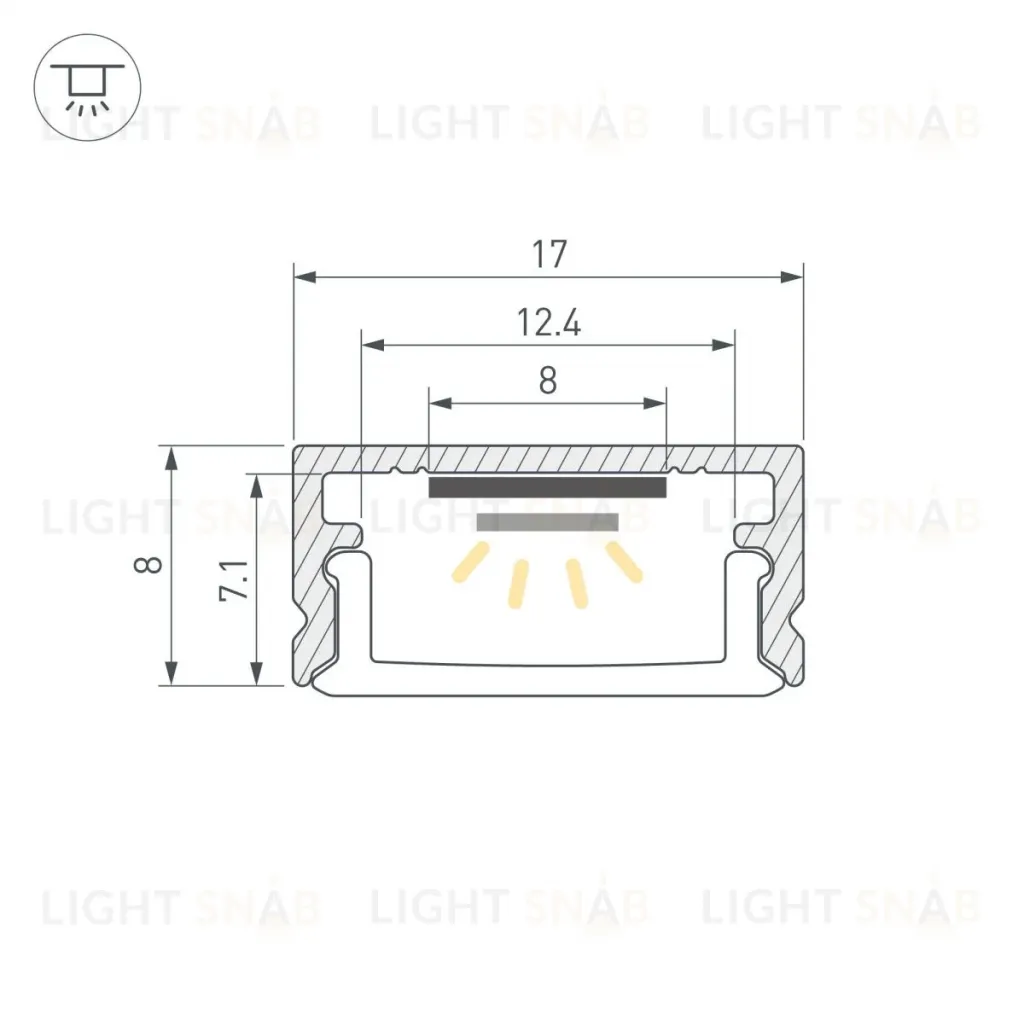 Набор для светодиодной подсветки Arlight ARL-KIT-SLIM-FC 24V Warm3000 (14 W/m, IP20, 2m) (Алюминий+пластик) 053439 053439