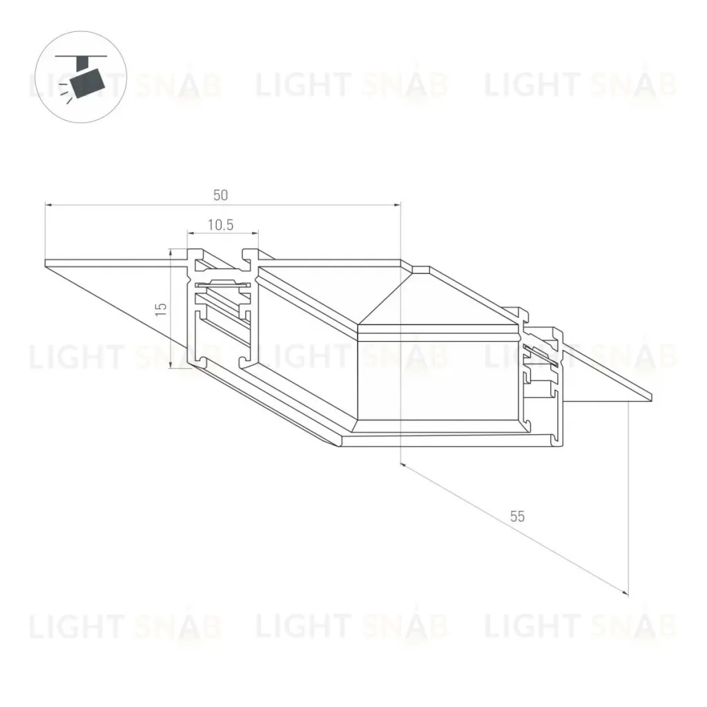 Коннектор угловой для встраиваемого магнитного шинопровода Arlight MAG-MICROCOSM-CON-FDW-L90 (WH) (IP20 Металл) 062720 062720