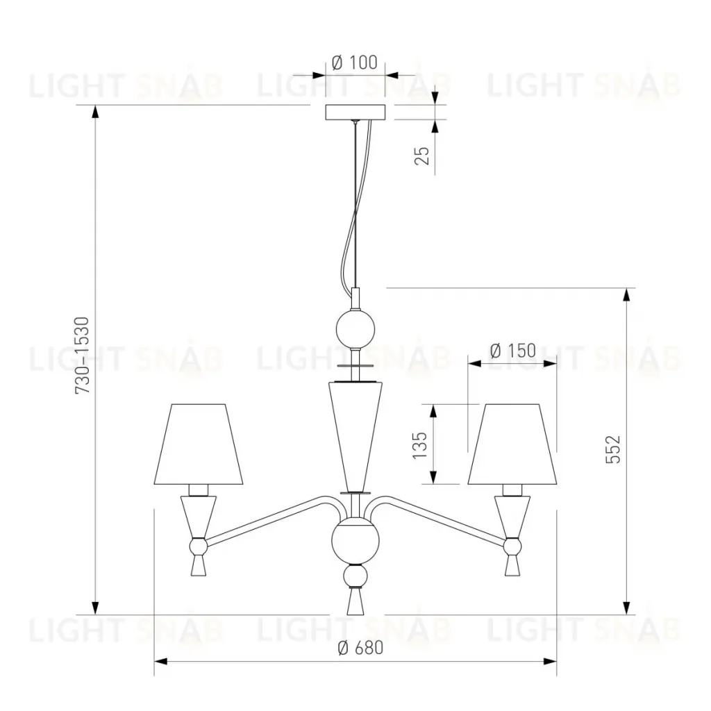 Подвесная люстра Eurosvet Teja 101014/6 латунь Smart a072038 101014/6 латунь Smart