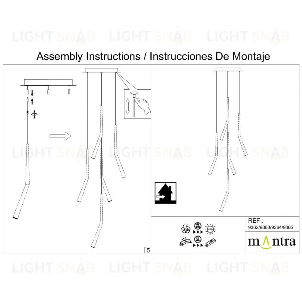 Основание потолочное 5L Mantra Modular Light Florones 9365 9365