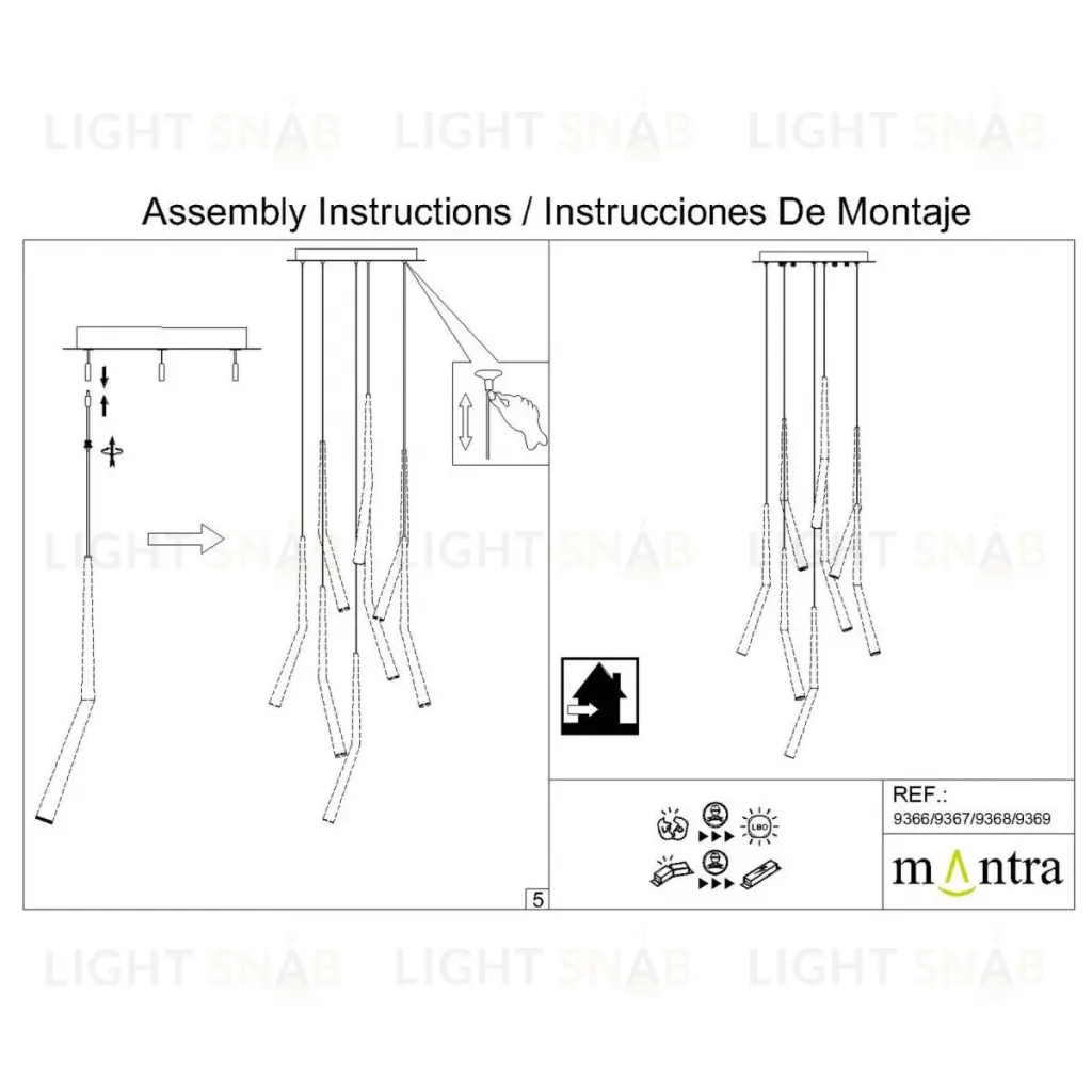 Основание потолочное 8L Mantra Modular Light Florones 9366 9366