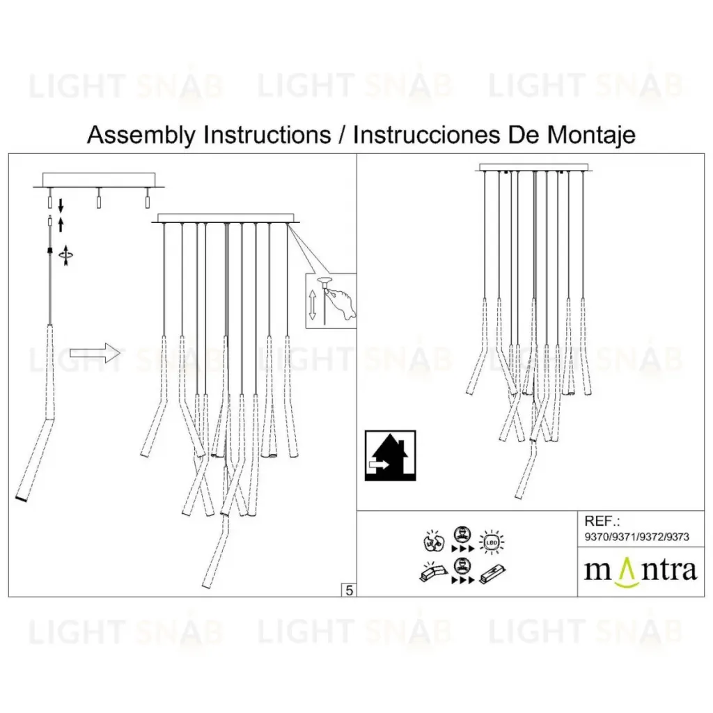 Основание потолочное 14L Mantra Modular Light Florones 9370 9370