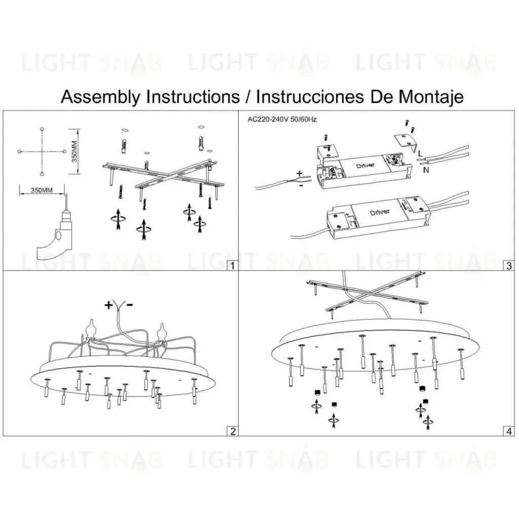 Основание потолочное 14L Mantra Modular Light Florones 9372 9372