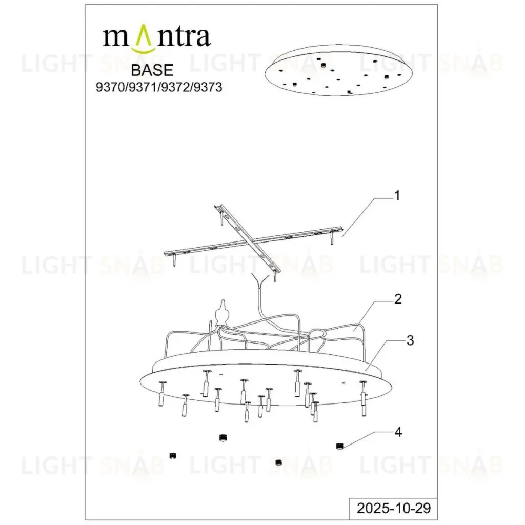 Основание потолочное 14L Mantra Modular Light Florones 9372 9372
