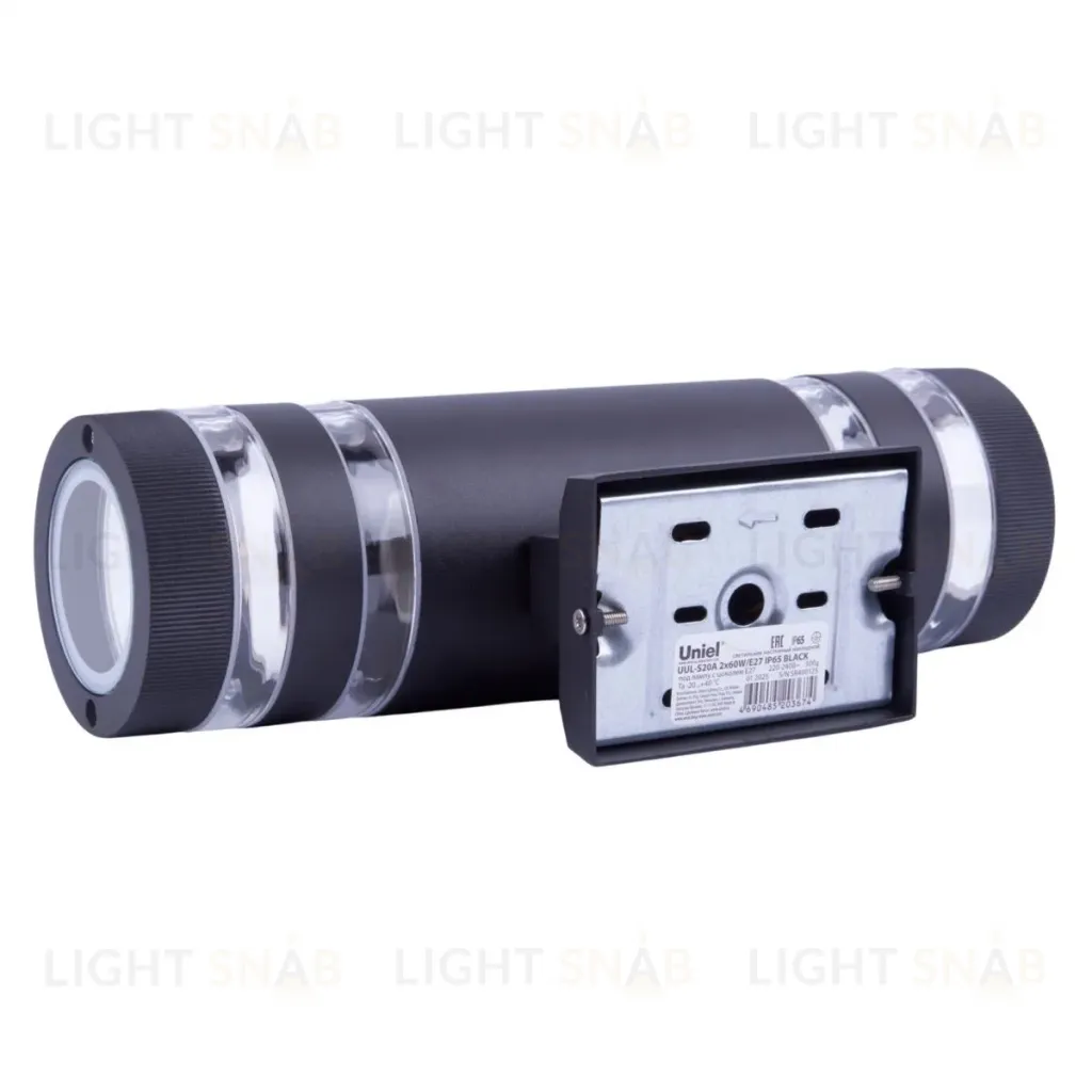 Уличный настенный светильник Uniel UUL-S20A 2x60W/E27 IP65 BLACK UL-00012921 UUL-S20A 2x60W/E27 IP65 BLACK